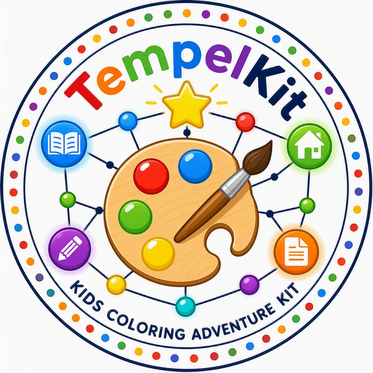 TempelKit Kids Coloring Adventure Kit round badge